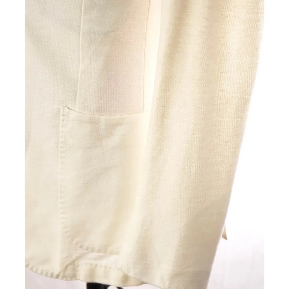 $1,095 ELEVENTY - LINEN/COTTON Patch White Pique Blazer - 36